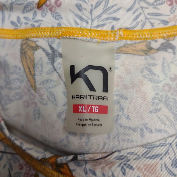 Kari Traa multicolor bird print lightweight long sleeve pullover top XL X-Large - Picture 7 of 8